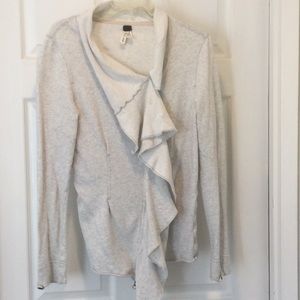 Free People knit jacket in heathered cream sz M